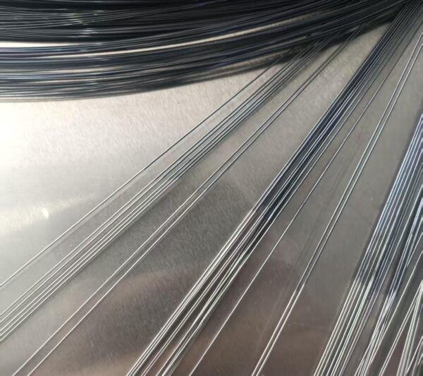 medical-grade nitinol guide wire in radiology procedure