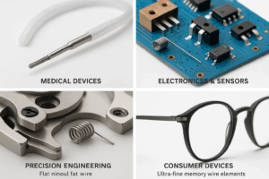 0.28mm x 0.08mm flat nitinol wire for robotics and electronics